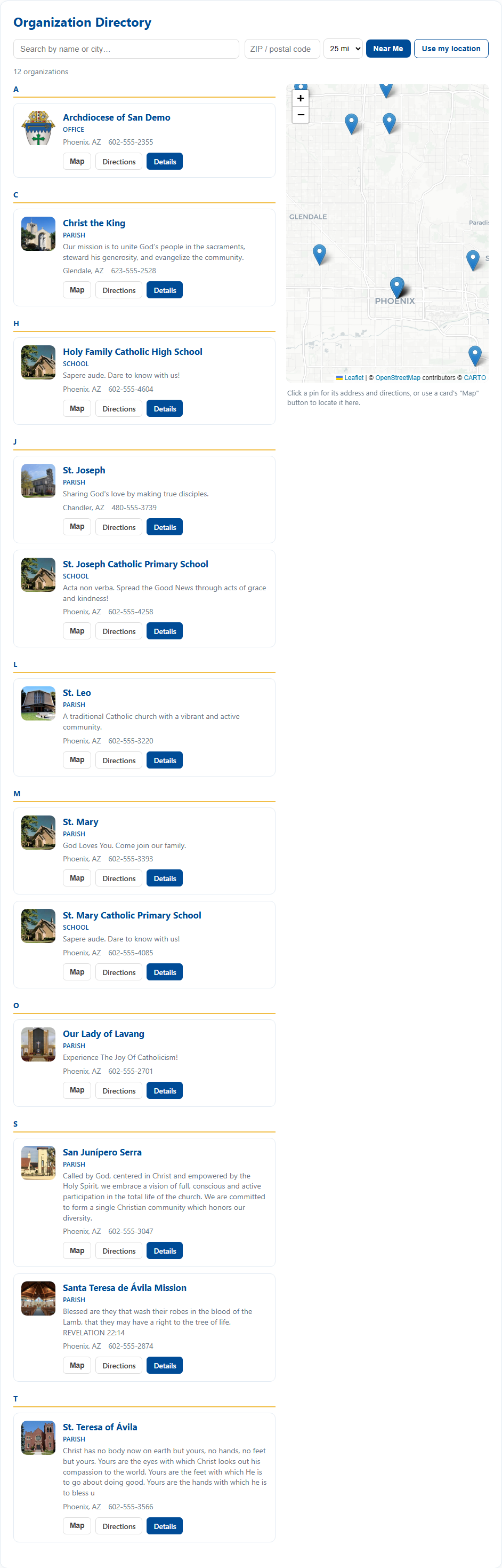 Organization Directory preview