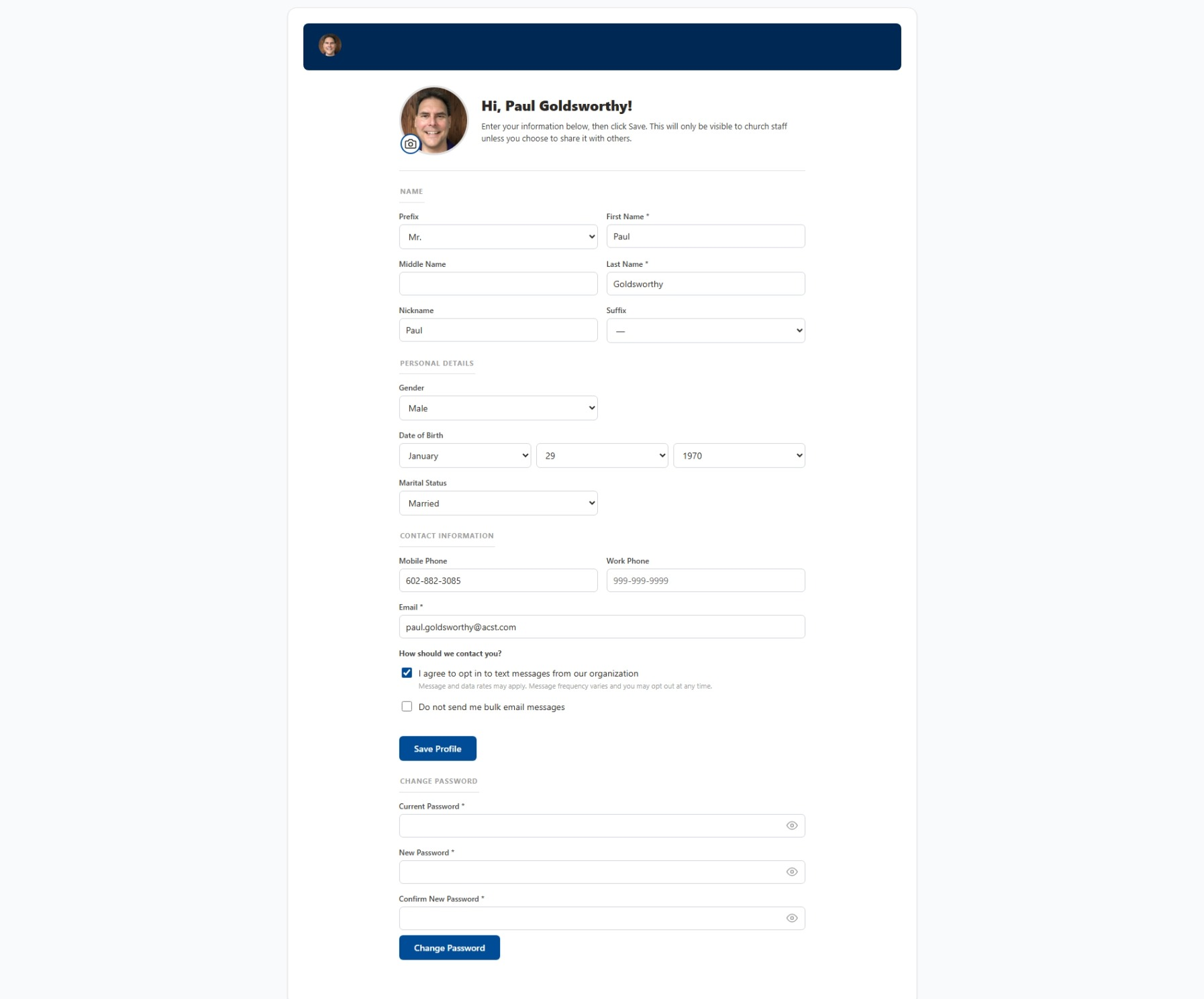 Profile Editor preview