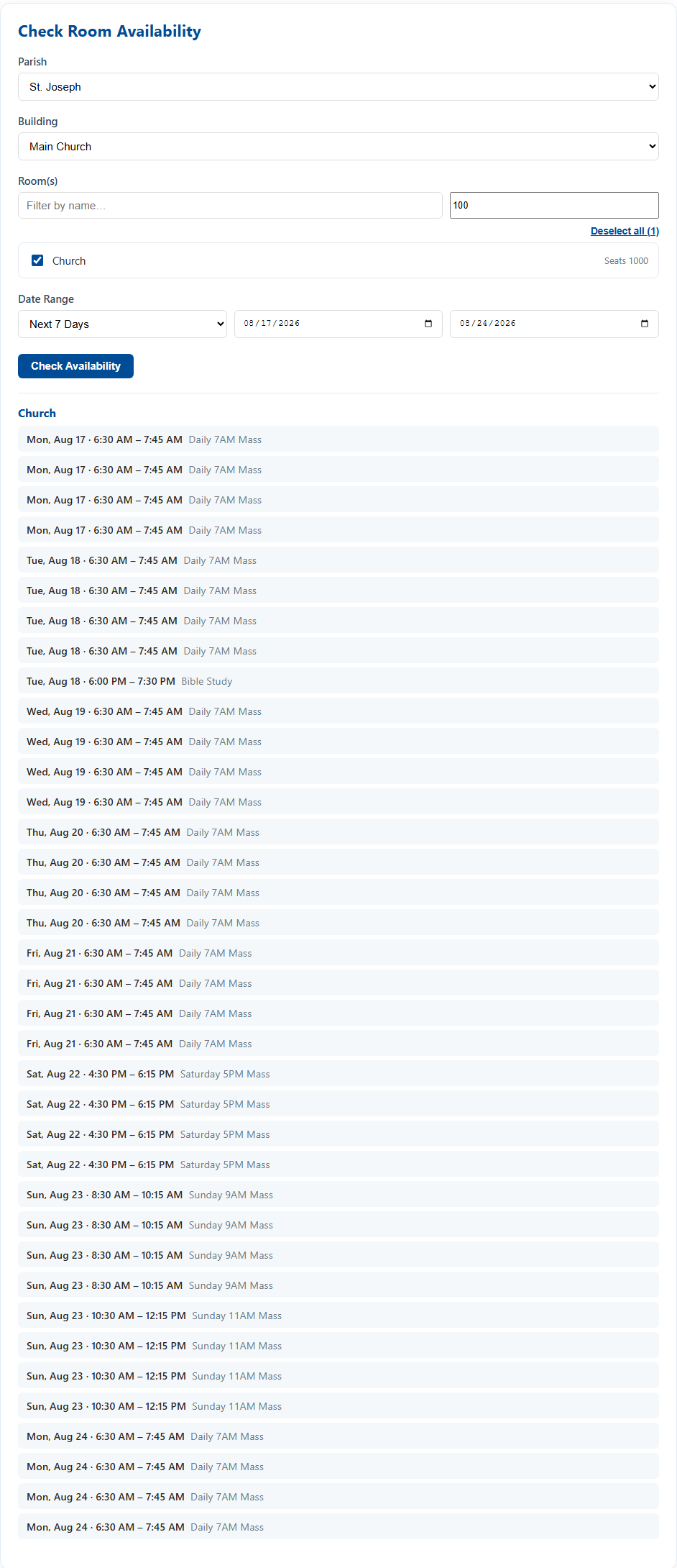 Space Availability: Checking availability with the capacity filter